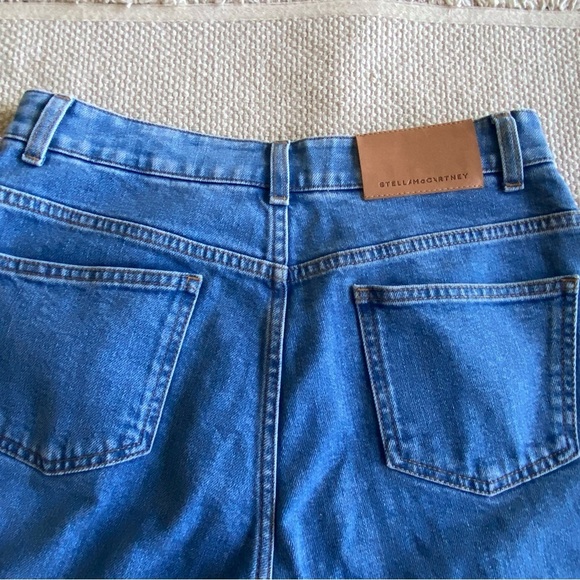 STELLA MCCARTNEY Jeans Two-Tone High-Rise Straight-Leg Jeans Blue/White Size 28 - Picture 8 of 10